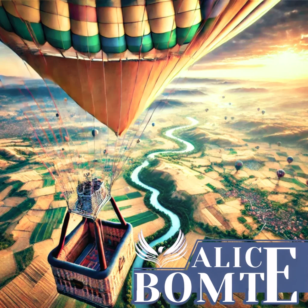 Une montgolfière s'envole, symbolisant l'envol du roman d'Alice Bomte, Tu n'aurais pas dû revenir