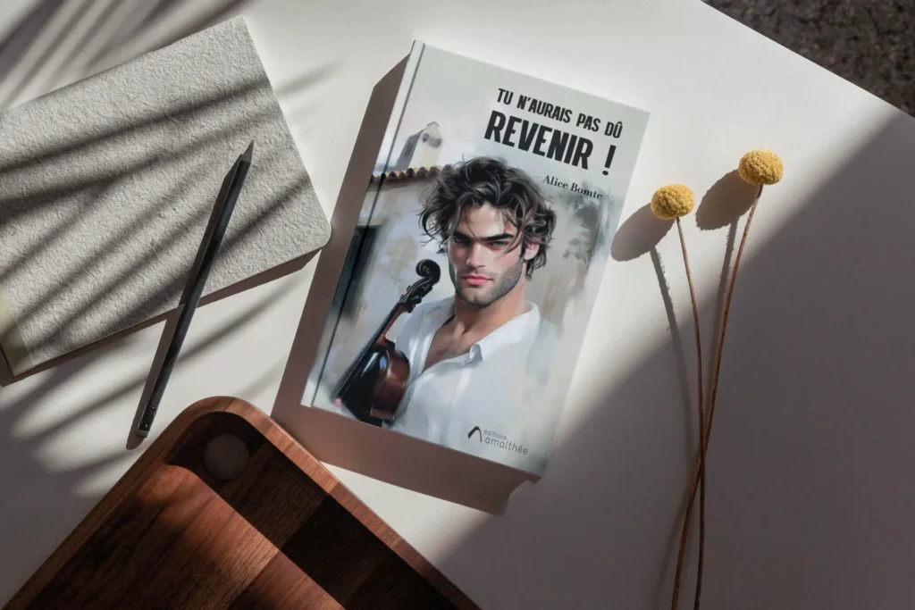 Mockup du livre d'Alice Bomte, Tu n'aurais pas dû revenir