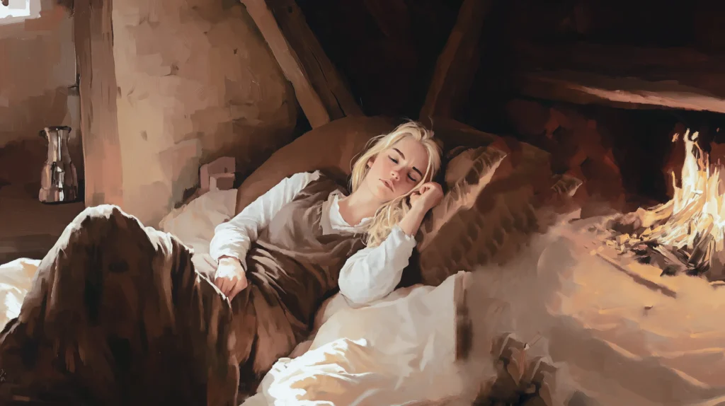 #2-Le silence d'automne 2 Une jeune femme blonde dort près de l'âtre, roman d'Alice Bomte