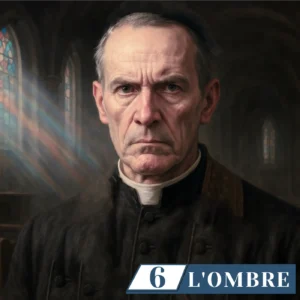 L'ombre - En cours d'écriture 6 Ni voulu, ni renié. Un prêtre avec le visage sévère dans son église, roman d'Alice Bomte